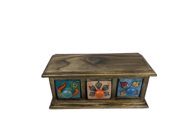 Kleinkommode mit 3 Keramikschubladen